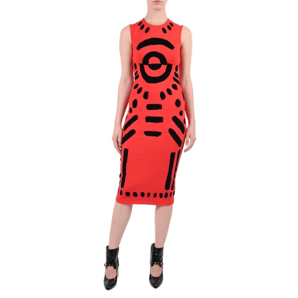 McQ Alexander McQueen velvet graphic dress • size XXS